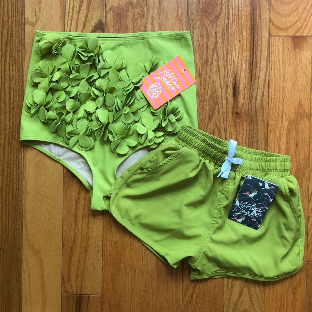 Kortni Jeane 3D Floral Bottoms & Mini Mens Retro Swim Trunks